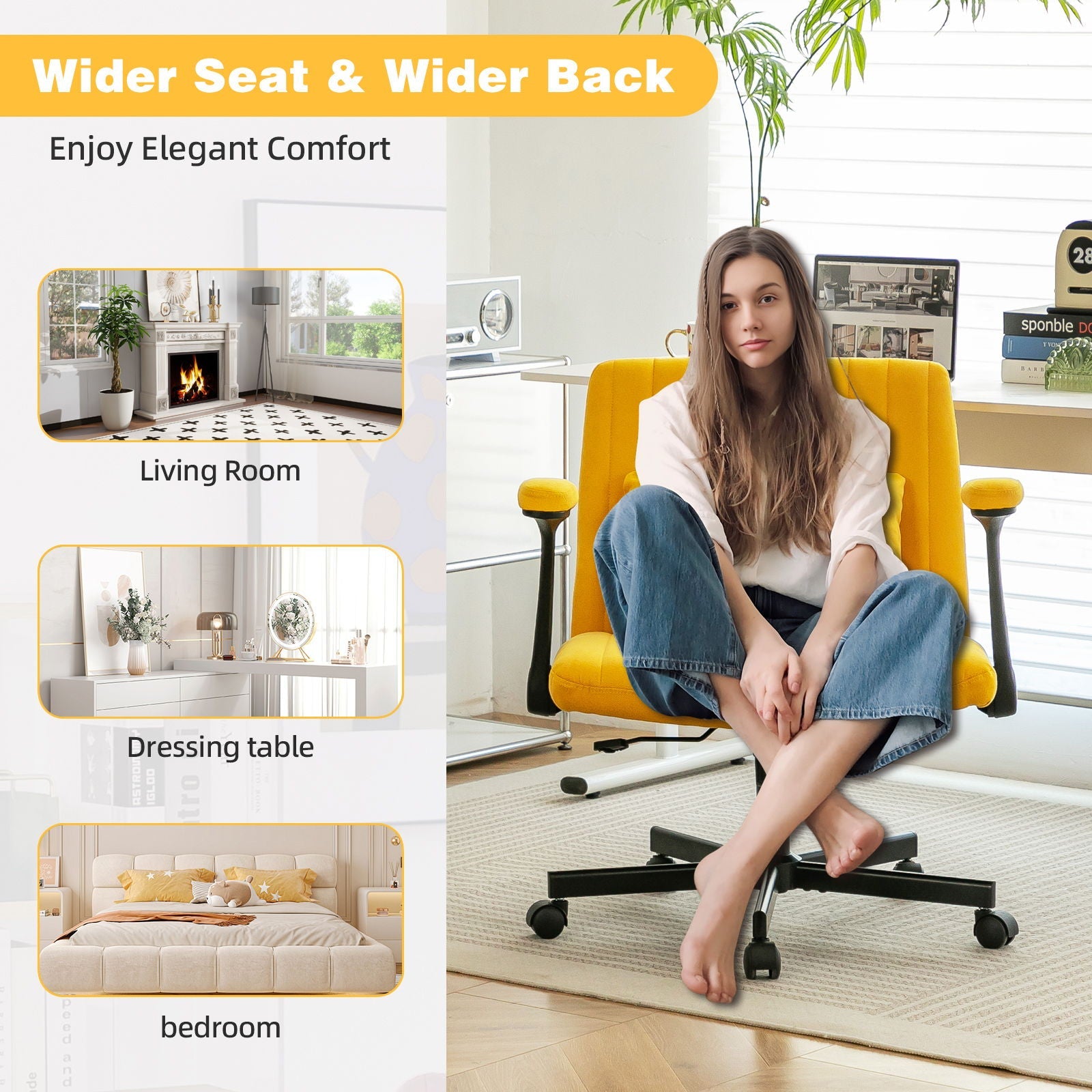 Criss Cross Armrest Office Chair With Wheels by HouseOfZazla