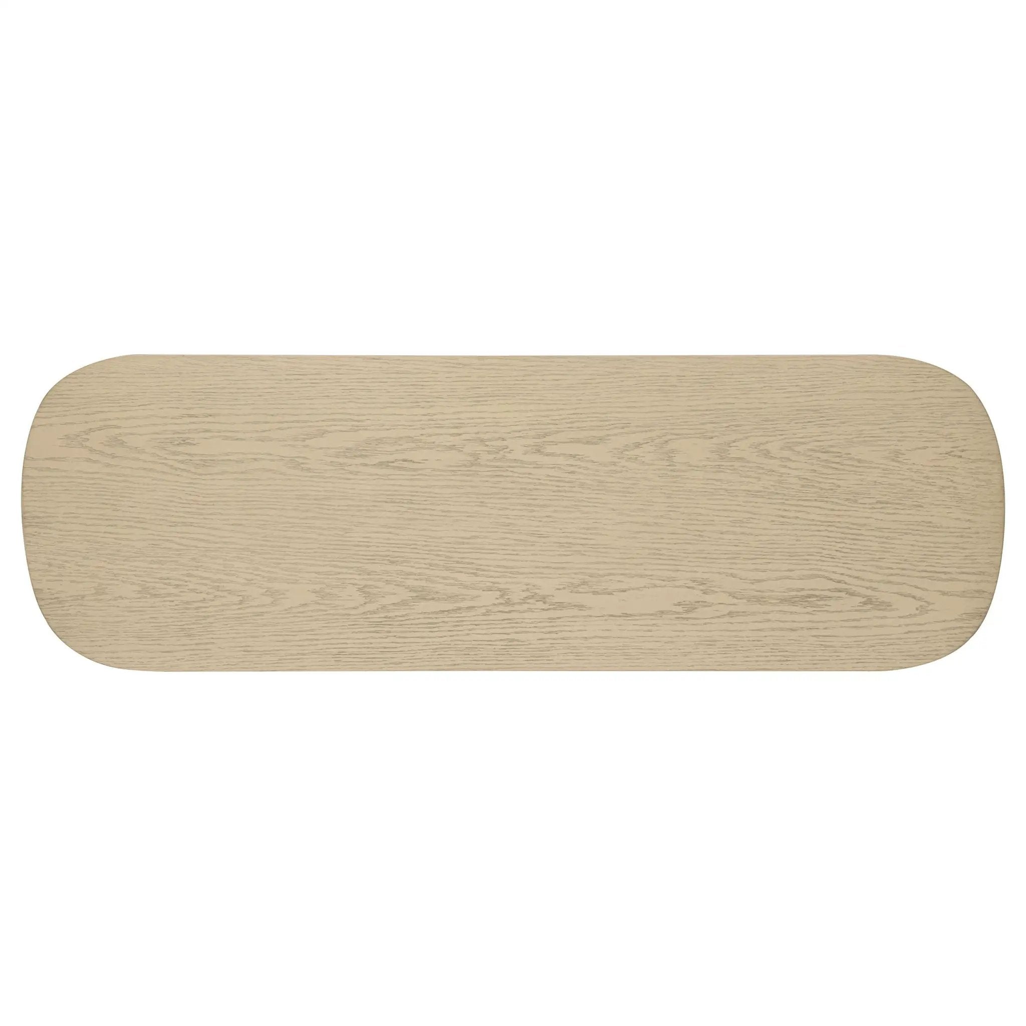 Kailani Coastal Sofa Console Table with Shelf Beige Oak by Unique Piece Furniture