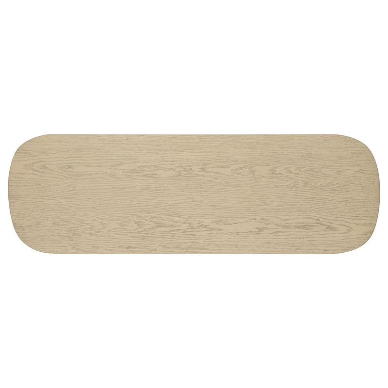 Kailani Coastal Sofa Console Table with Shelf Beige Oak by Unique Piece Furniture