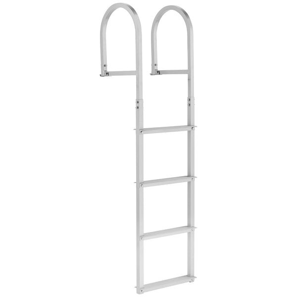 Removable Dock Ladder, 4 Steps, Aluminum Alloy Pontoon Boat Swim Ladder