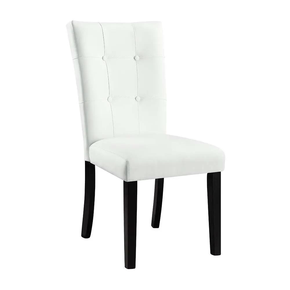 Hussein - Side Chair (Set of 2) - White Synthetic Leather & Black by Unique Piece Furniture