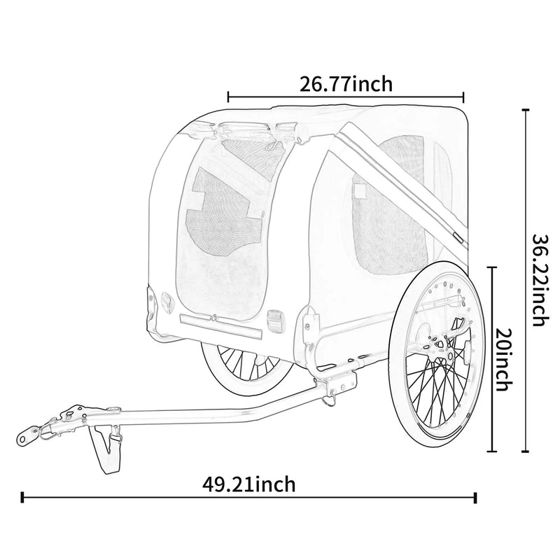 Large Folding Bike Trailer for Dogs – 66LB Capacity All-Terrain Pet Carrier by HouseOfZazla
