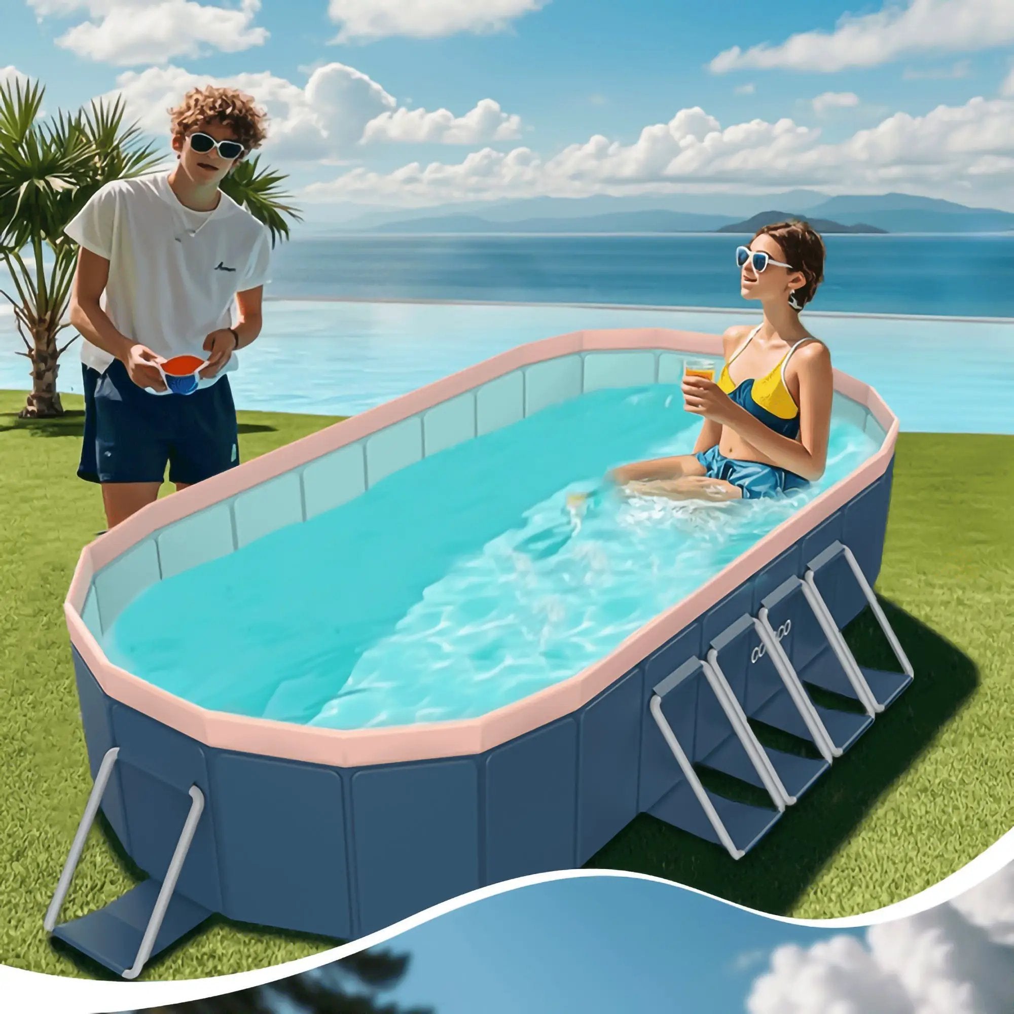 3.0m PVC Folding Pool (Not Inflatable) by HouseOfZazla