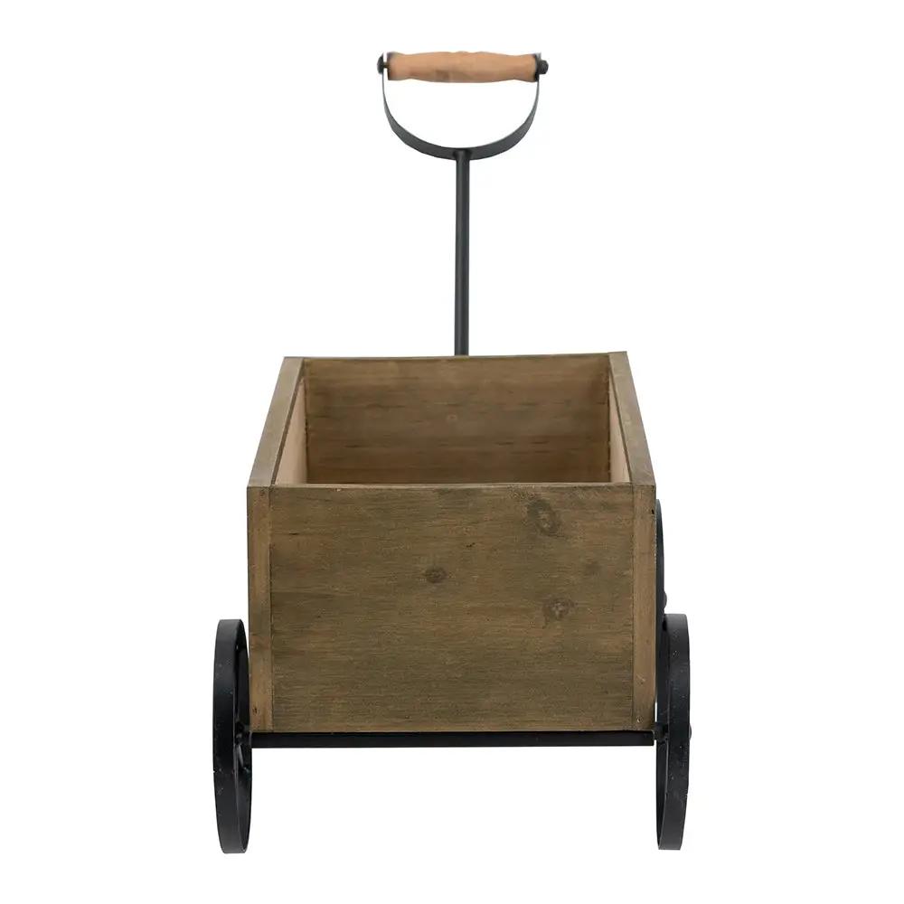 16.5x9.5x8" Rustic Wooden Wagon Planter with Flower Market Sign by HouseOfZazla
