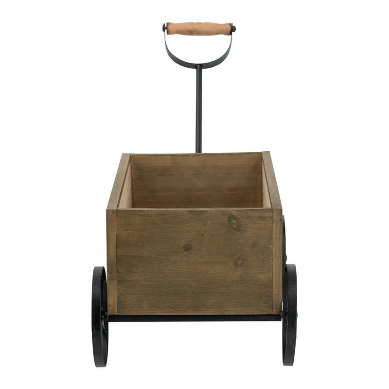 16.5x9.5x8" Rustic Wooden Wagon Planter with Flower Market Sign by HouseOfZazla