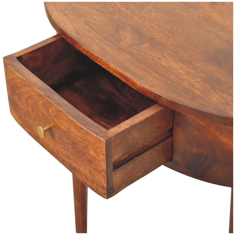 Solid Wood Backless Mounted Console, 1-Drawer, Chestnut by HouseOfZazla