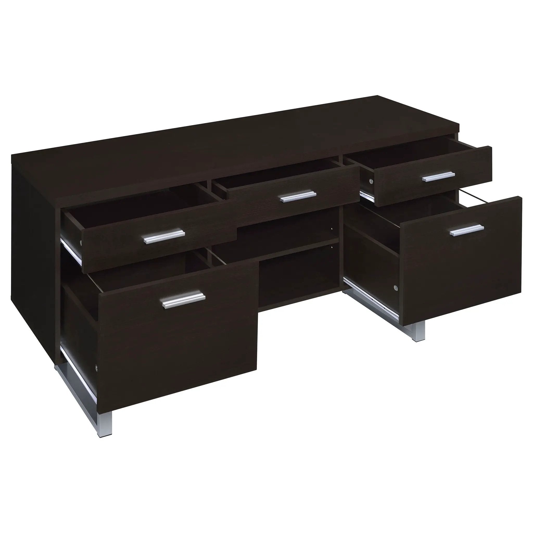 Lawtey 5-drawer Home Office Storage Credenza Cappuccino by Unique Piece Furniture