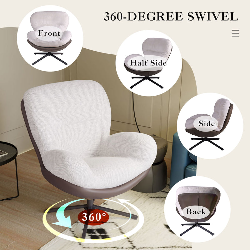 360° Swivel Office Chair, No Wheels by HouseOfZazla