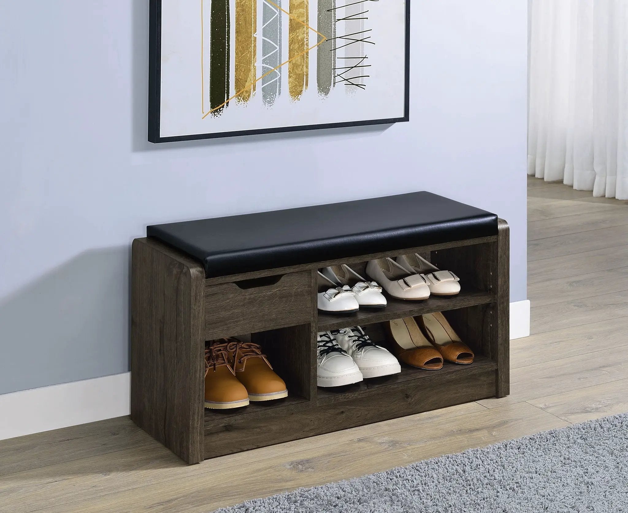 Arrington Storage Bench Smoked Oak by Unique Piece Furniture