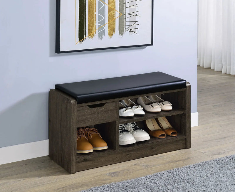 Arrington Storage Bench Smoked Oak by Unique Piece Furniture