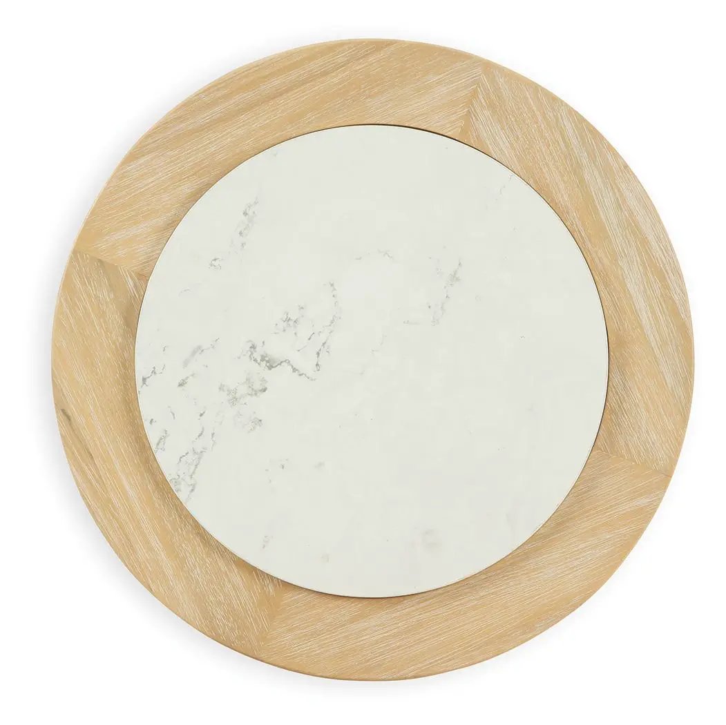 Camdill - Round End Table - Light Brown / White by Unique Piece Furniture