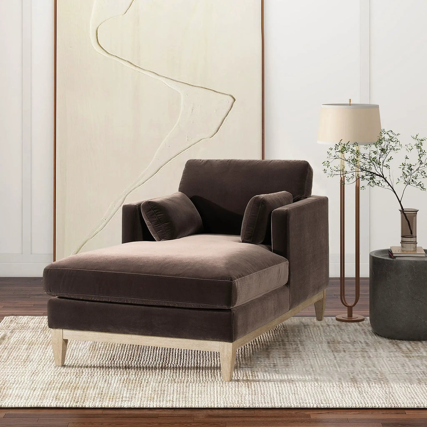 Knox - Modern Farmhouse Chaise Lounge Chair by Unique Piece Furniture