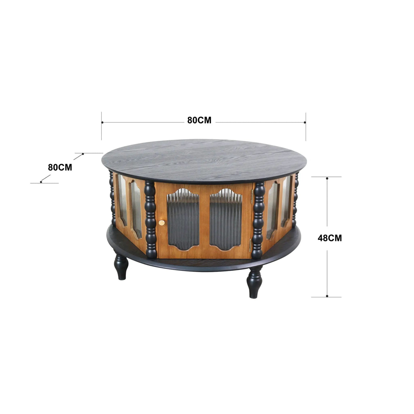 Round 3 Door Storage Coffee Table For Living Room by HouseOfZazla