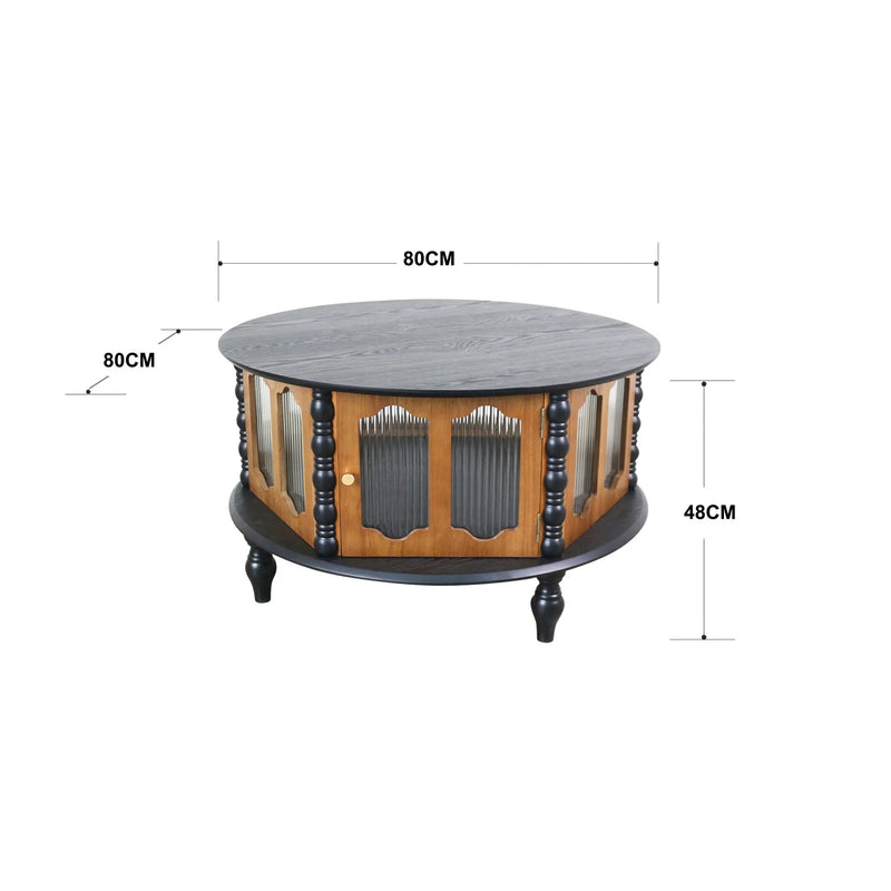 Round 3 Door Storage Coffee Table For Living Room by HouseOfZazla