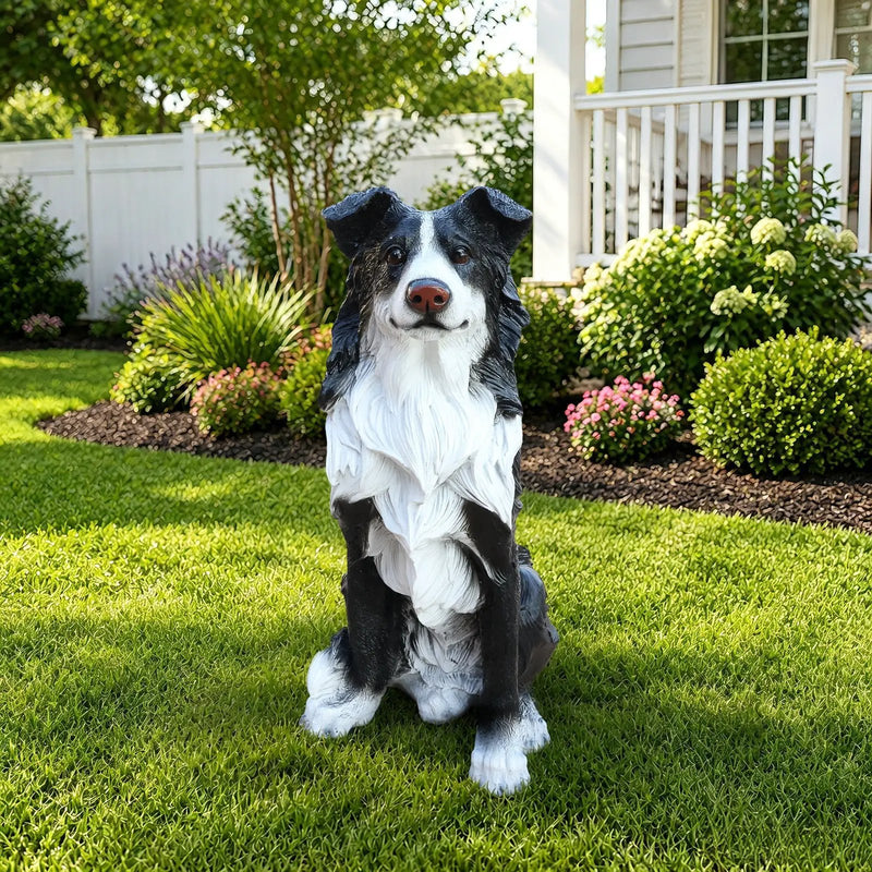 Outdoor Garden Border Collie Dog Statue Greeter by HouseOfZazla