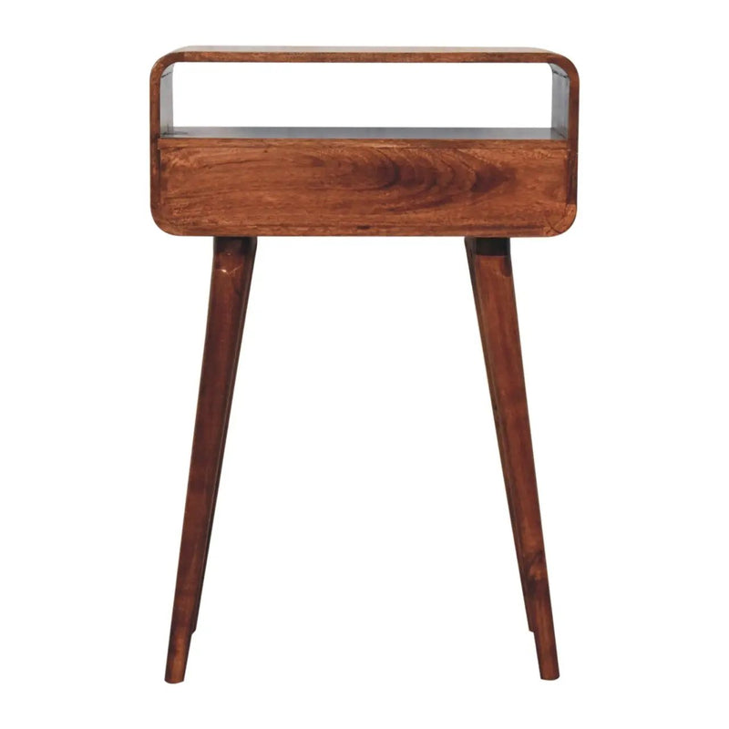 Solid Wood Mini Curved Honey Console Table by HouseOfZazla