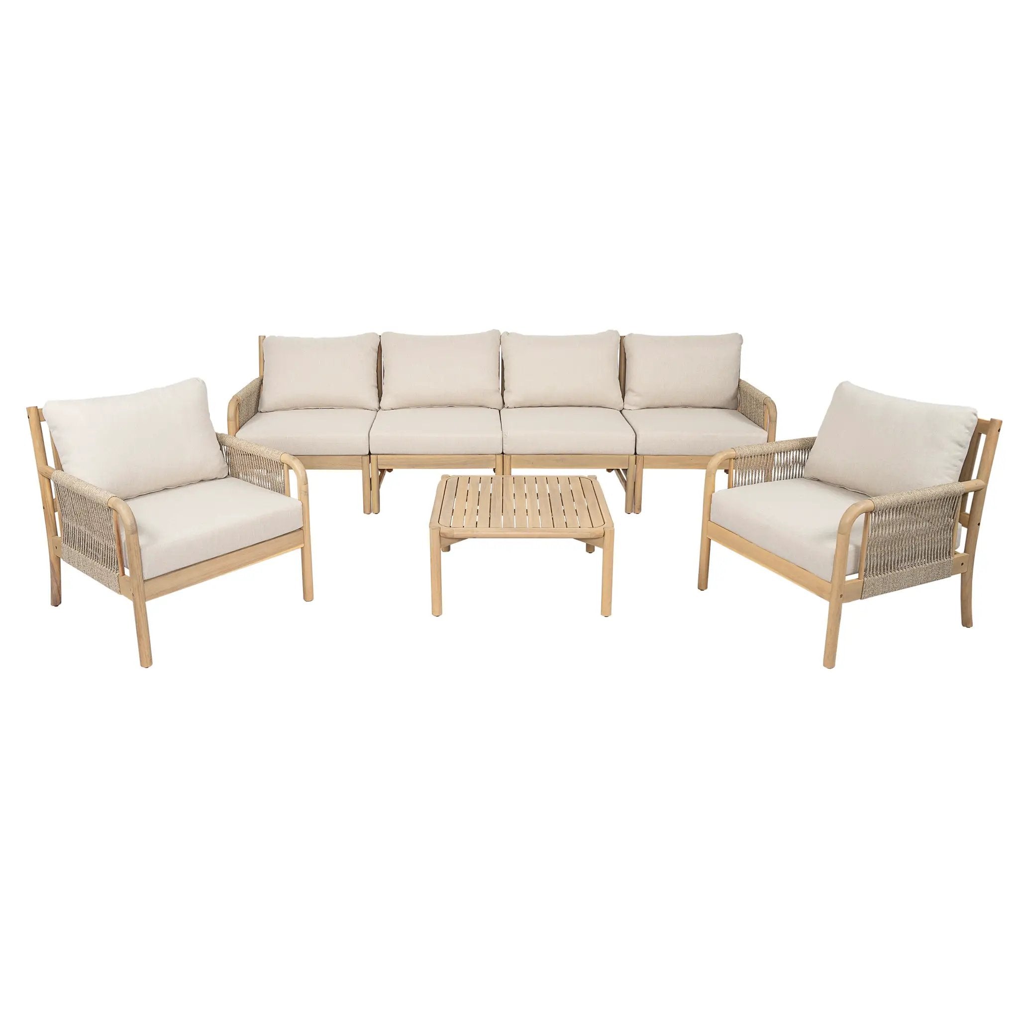 Casper Outdoor 6-Seater Sofa and Coffee Table Set by HouseOfZazla