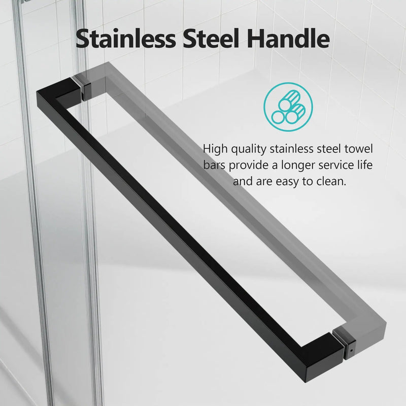 Frameless Double Sliding Soft-Close Shower Door, 3 / 8" (10Mm) Thick SGCC Tempered Glass Door, Matte by HouseOfZazla
