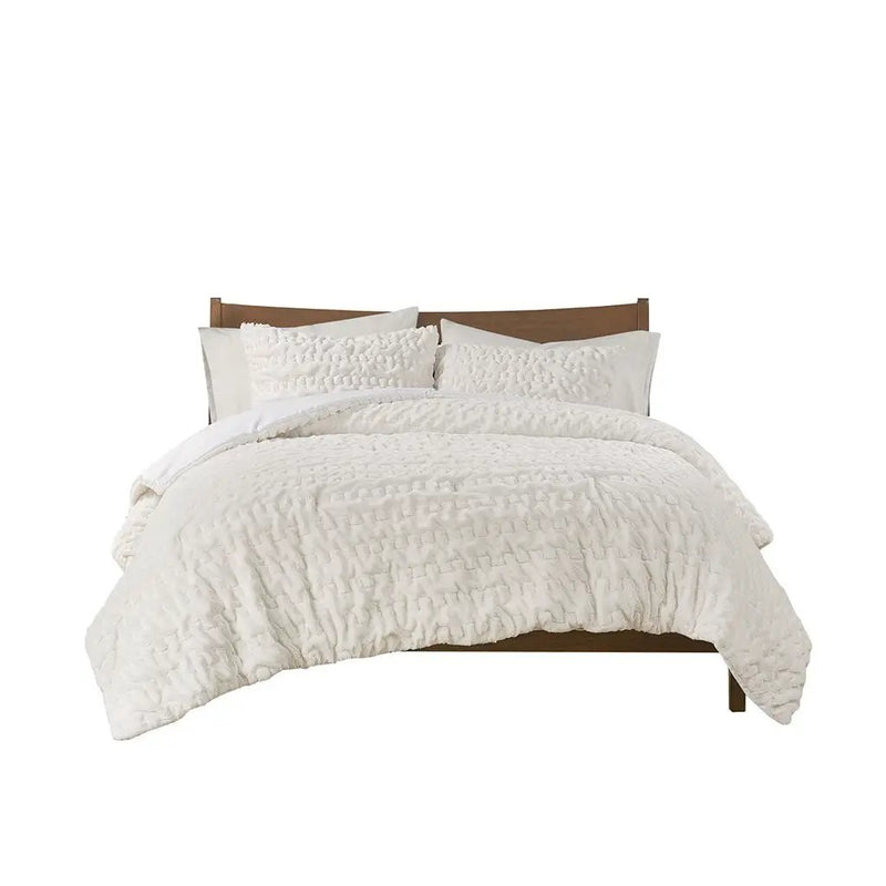 Full/Queen Ruched Fur Down Alternative Comforter Set by HouseOfZazla