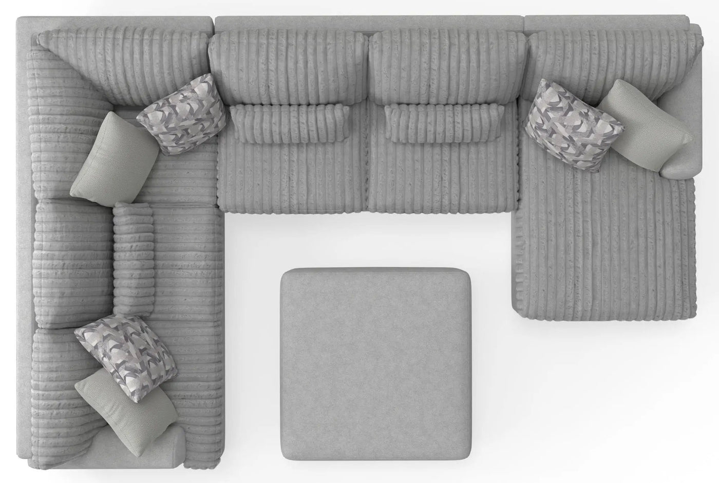 Titan - Sectional With Comfort Coil Seating, Cocktail Ottoman And Accent Pillows Included by Unique Piece Furniture