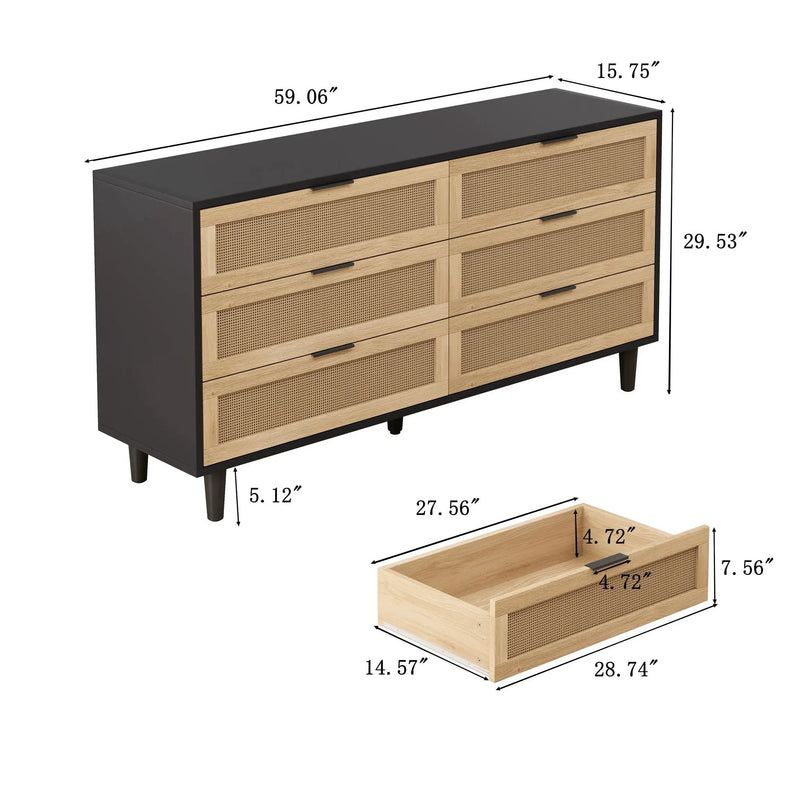 6 Drawer Storage Modern Cabinet For Bedroom by Unique Piece Furniture