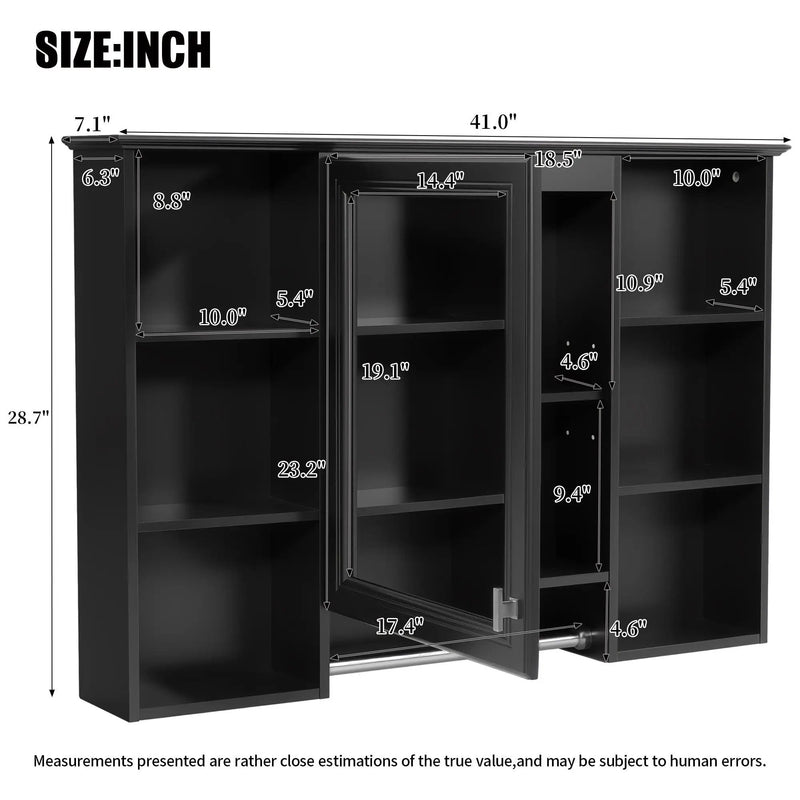3 In 1 Modern Bathroom Mirror Cabinet With Adjustable Shelf by HouseOfZazla