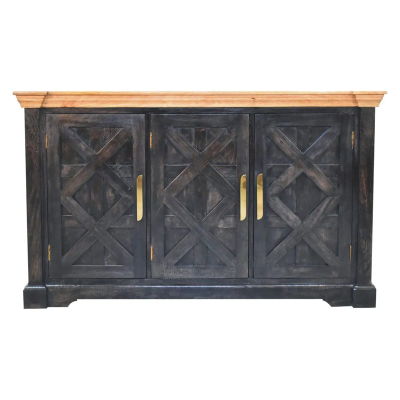 Solid Wood Regal Rustic Sideboard - 6 Compartments by HouseOfZazla