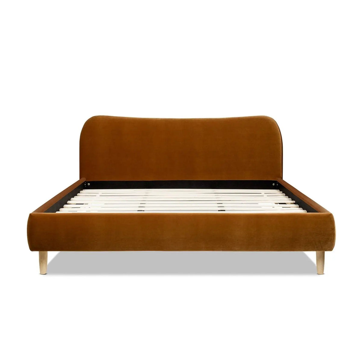 Roman - Curved Headboard Upholstered Platform Bed, photo 6 of 42