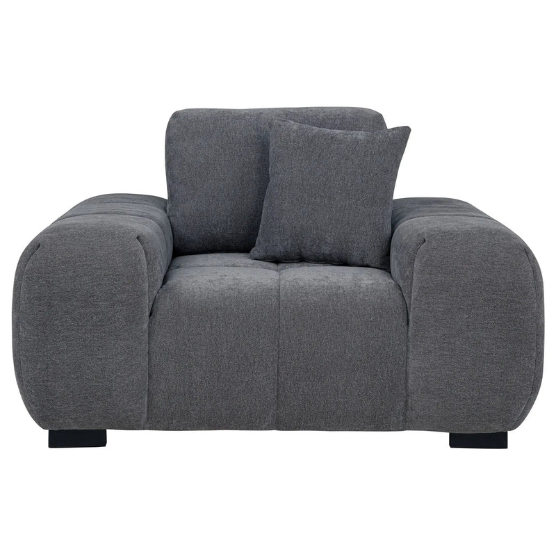 Octavia Upholstered Track Arm Accent Chair Charcoal Grey by Unique Piece Furniture