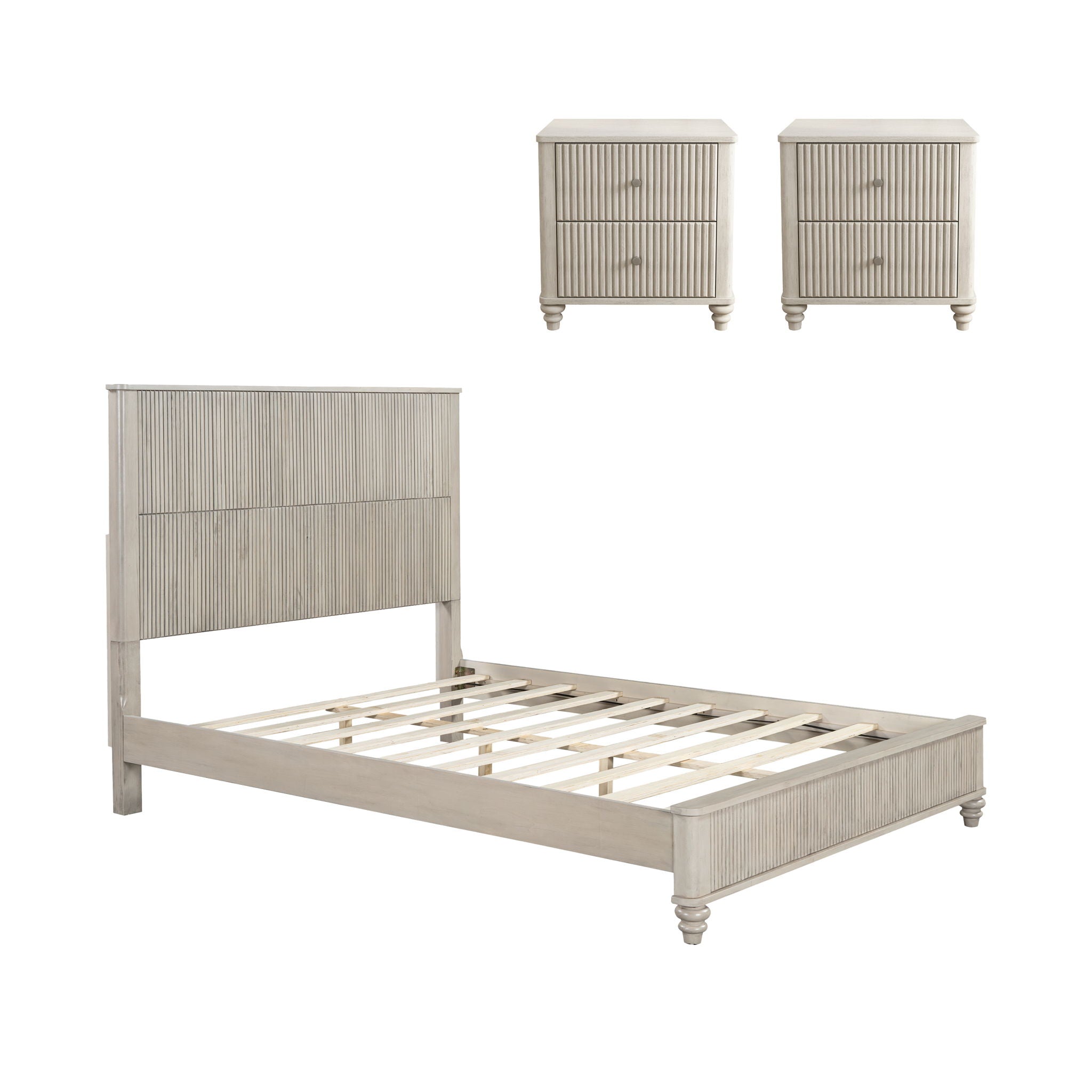 3 Piece Bedroom Set With Bed And 2 Nightstands by HouseOfZazla