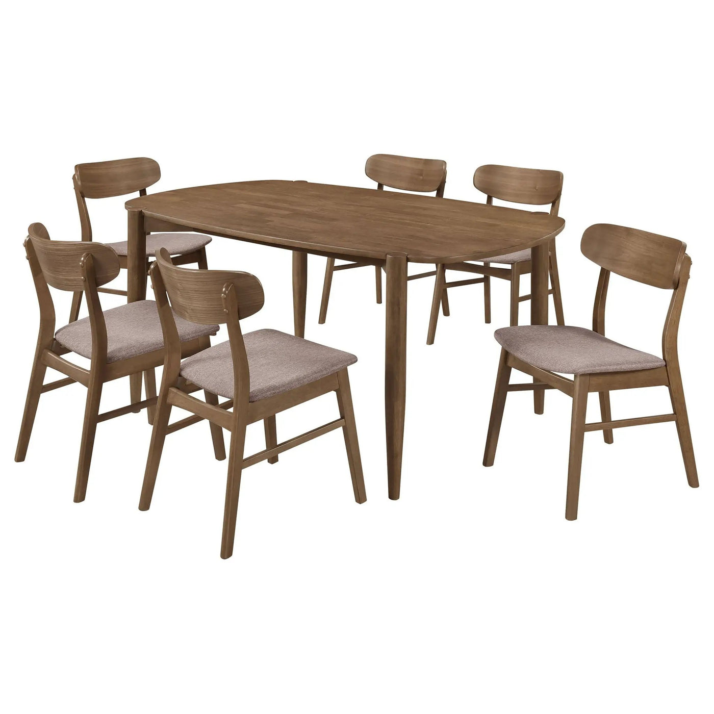 Whisten - Dining Set With Rounded Tabletop And Upholstered Chairs by HouseOfZazla