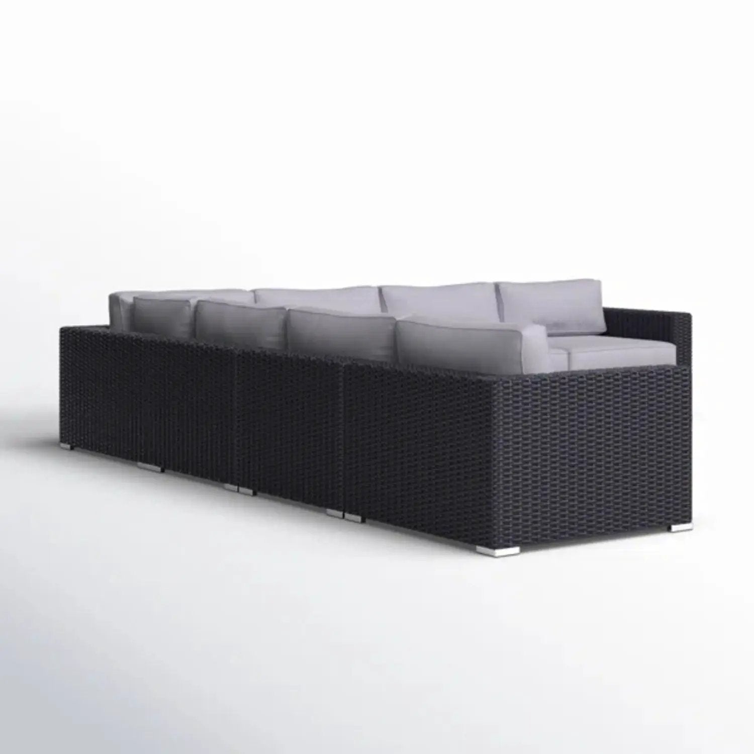 Luxurious Wicker Patio Sectional With Weather Resistant Sunbrella Cushions by Unique Piece Furniture