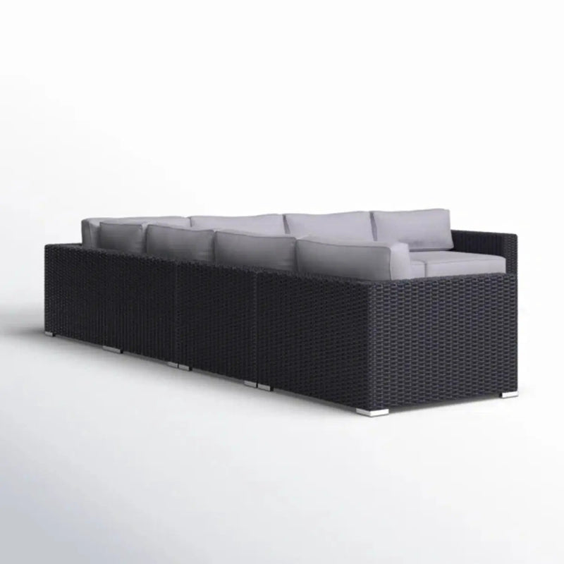 Luxurious Wicker Patio Sectional With Weather Resistant Sunbrella Cushions by Unique Piece Furniture