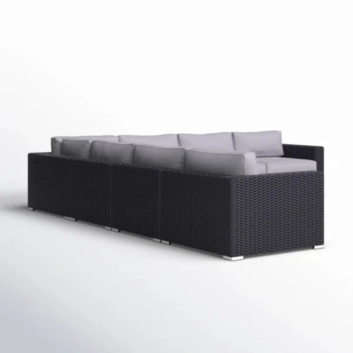 Luxurious Wicker Patio Sectional With Weather Resistant Sunbrella Cushions, photo 24 of 25