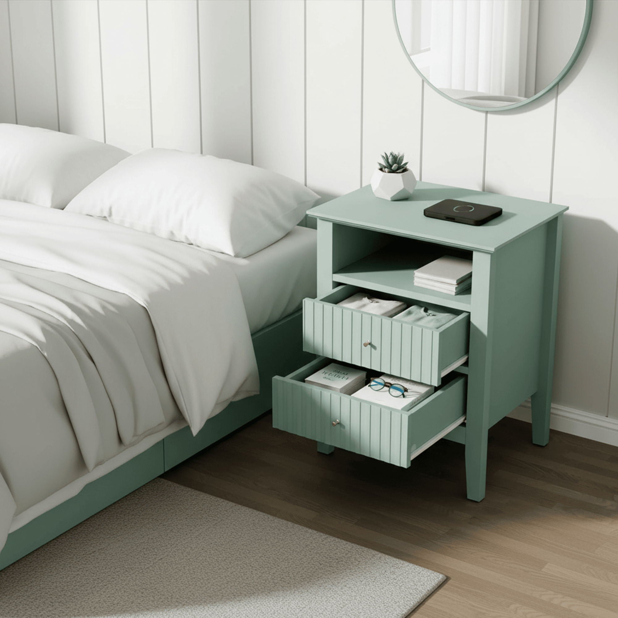 Fluted Nightstand With 2 Drawers by HouseOfZazla