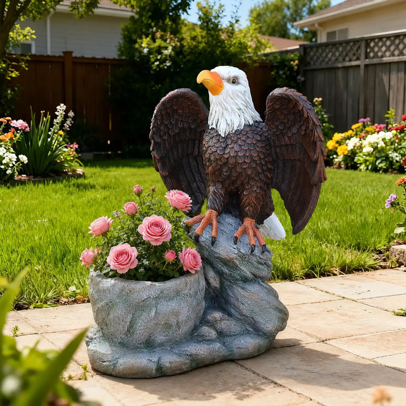 Standing Eagle Statue Garden Planter by HouseOfZazla
