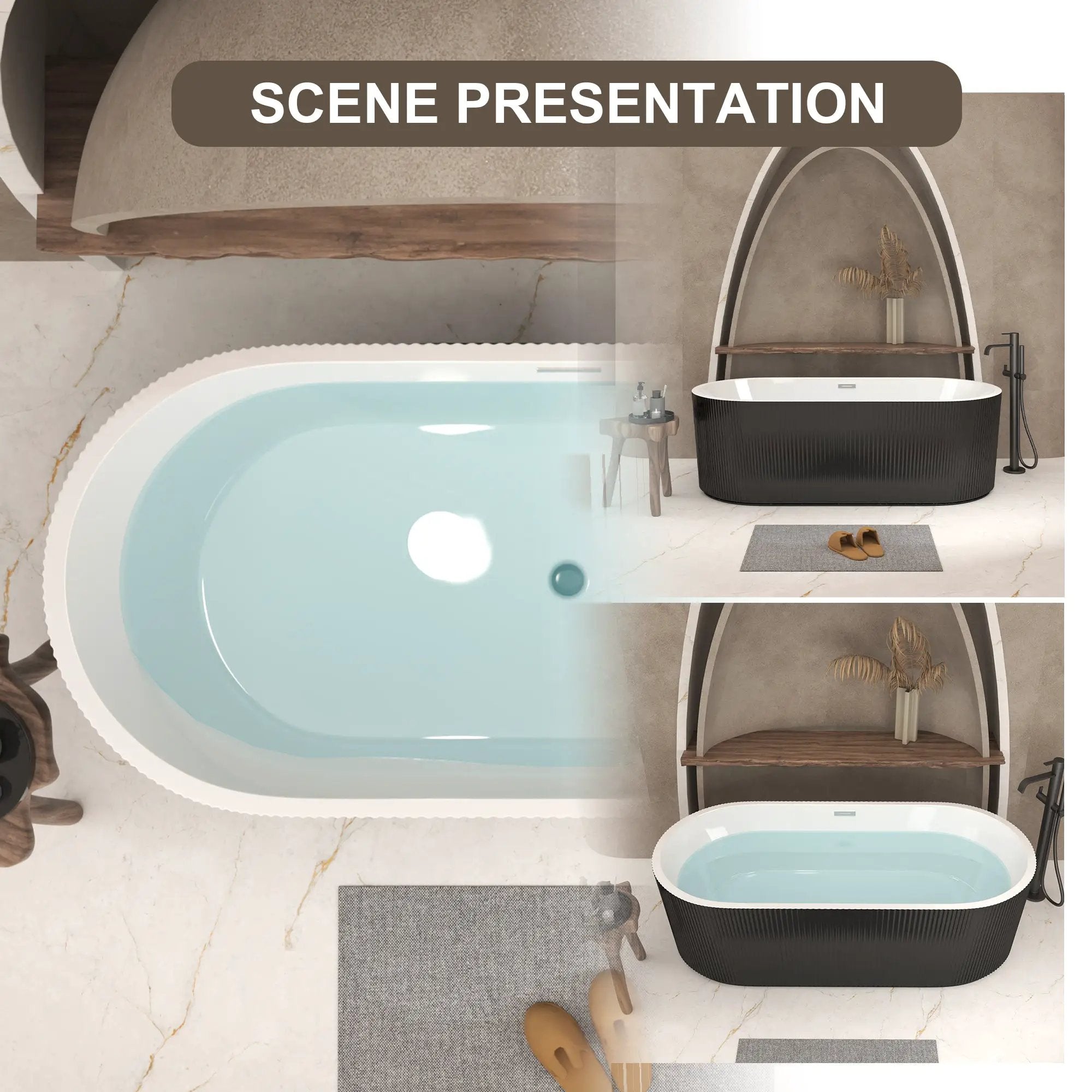 67" Linear Acrylic Freestanding Bathtub by HouseOfZazla