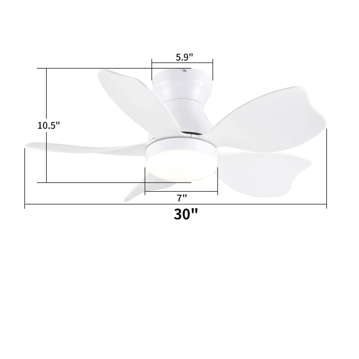 Low Profile Flush Mount Ceiling Fan With Light by HouseOfZazla