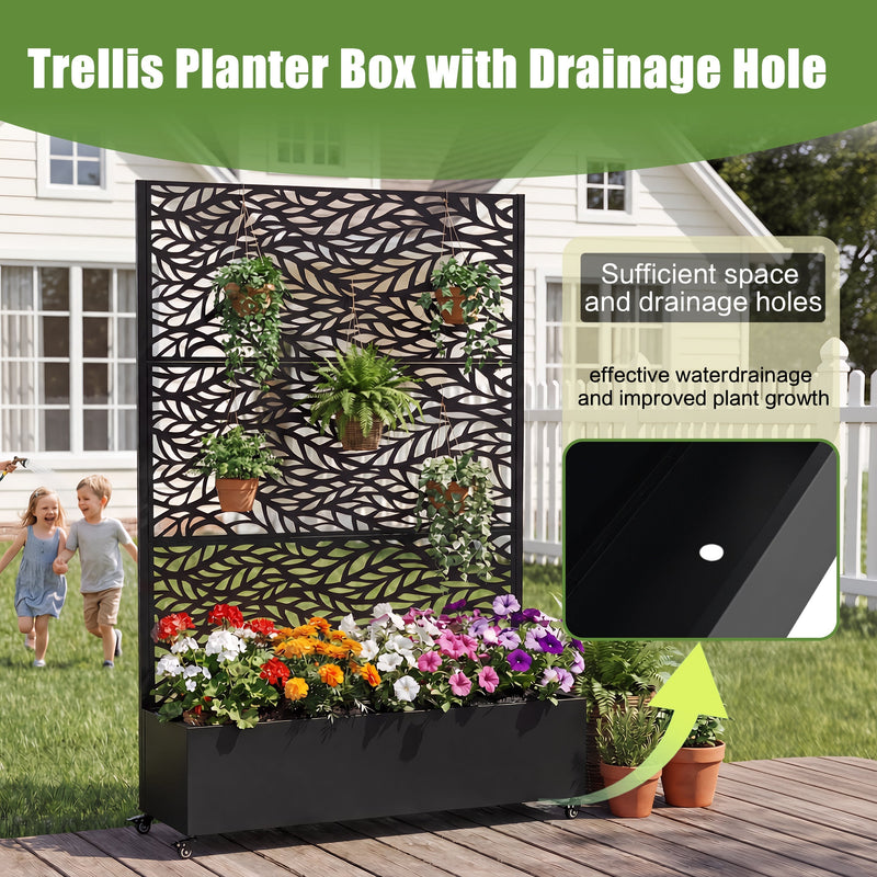 Metal Raised Garden Bed with Wheels and Trellis by HouseOfZazla