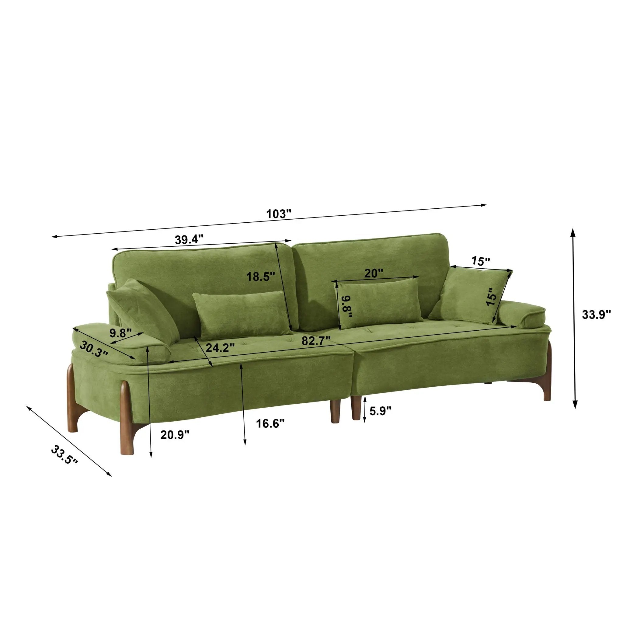 Comfortable Deep Seated Sofa With Pillows by Unique Piece Furniture