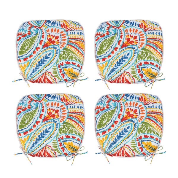 Outdoor Patio Chair Cushions, Water-Repellent U-Shape Thick Foam Seat Cushions (Set of 4)
