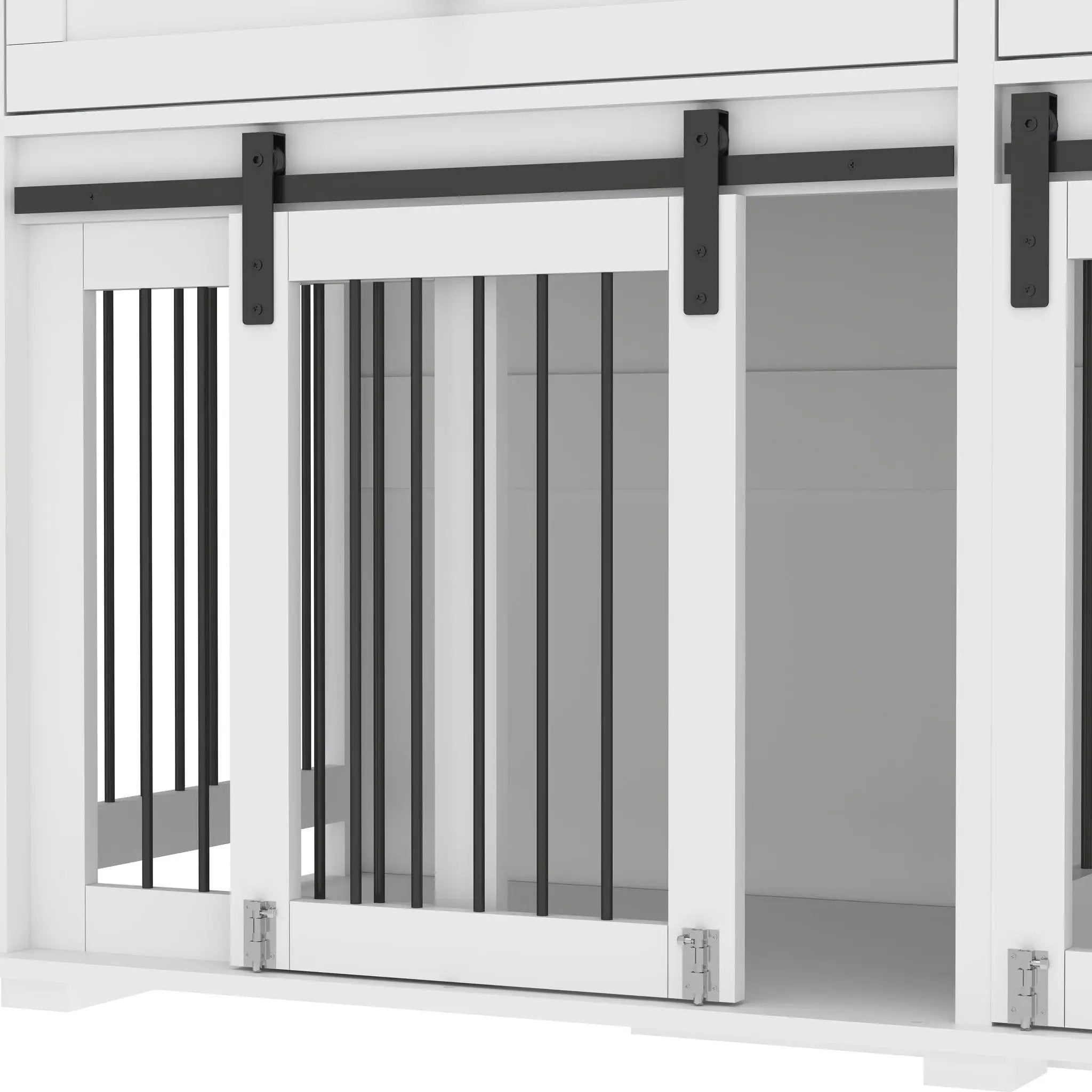 Large Dog Crate, Water Resistant Indoor Pets Furniture Double Dog Crates - Brown White by HouseOfZazla