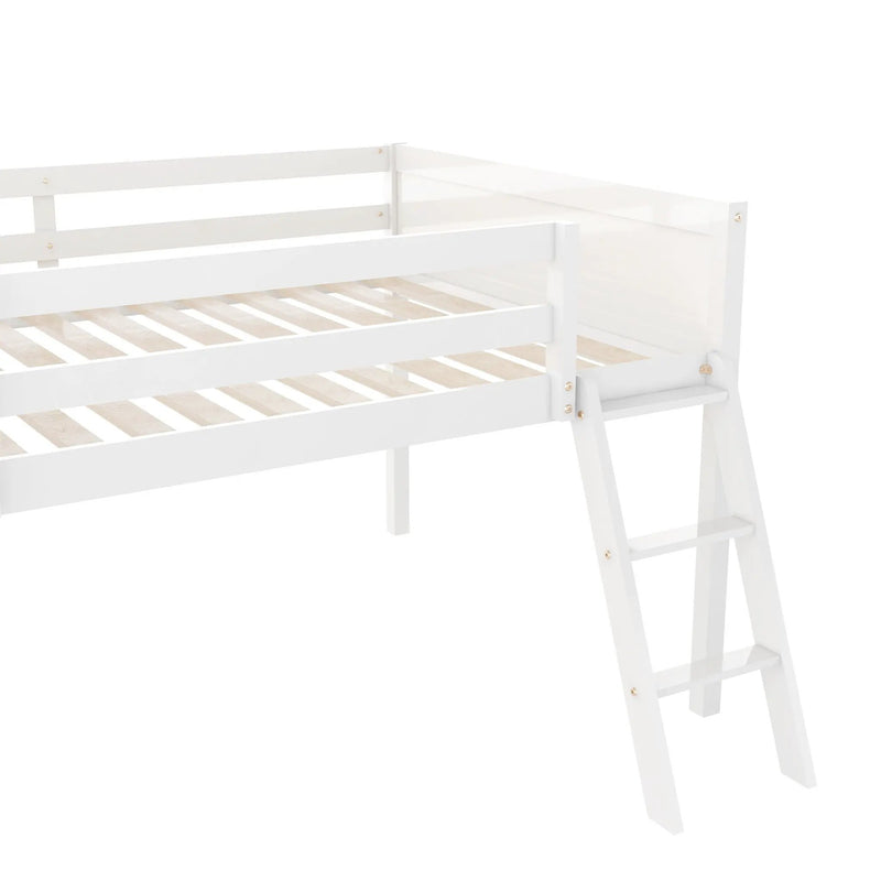 Low Loft Bed With Adjustable Ladder