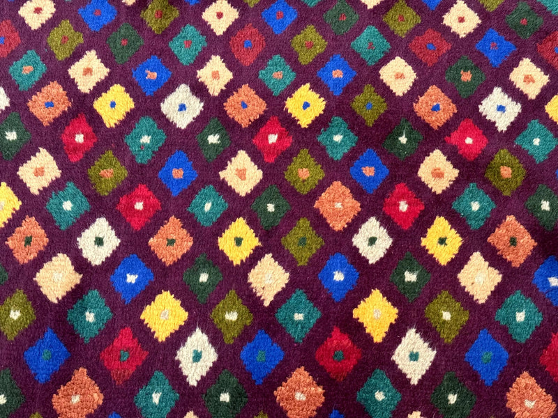 Balouch Rug 3x5, Afghan Rug, Purple-Maroon, Multicolor, Tribal Rug by Jewel Rugs