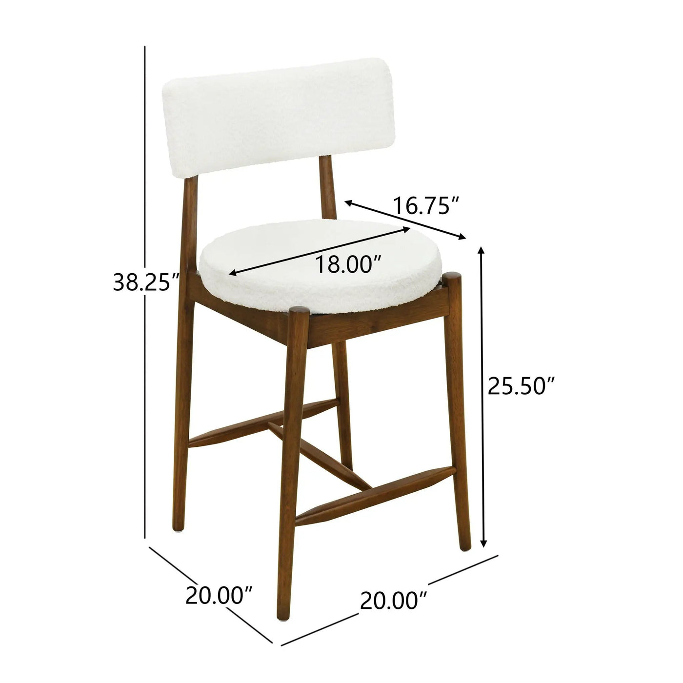 Mid Century Modern Counter Stools, Fabric Upholstered Chairs by HouseOfZazla