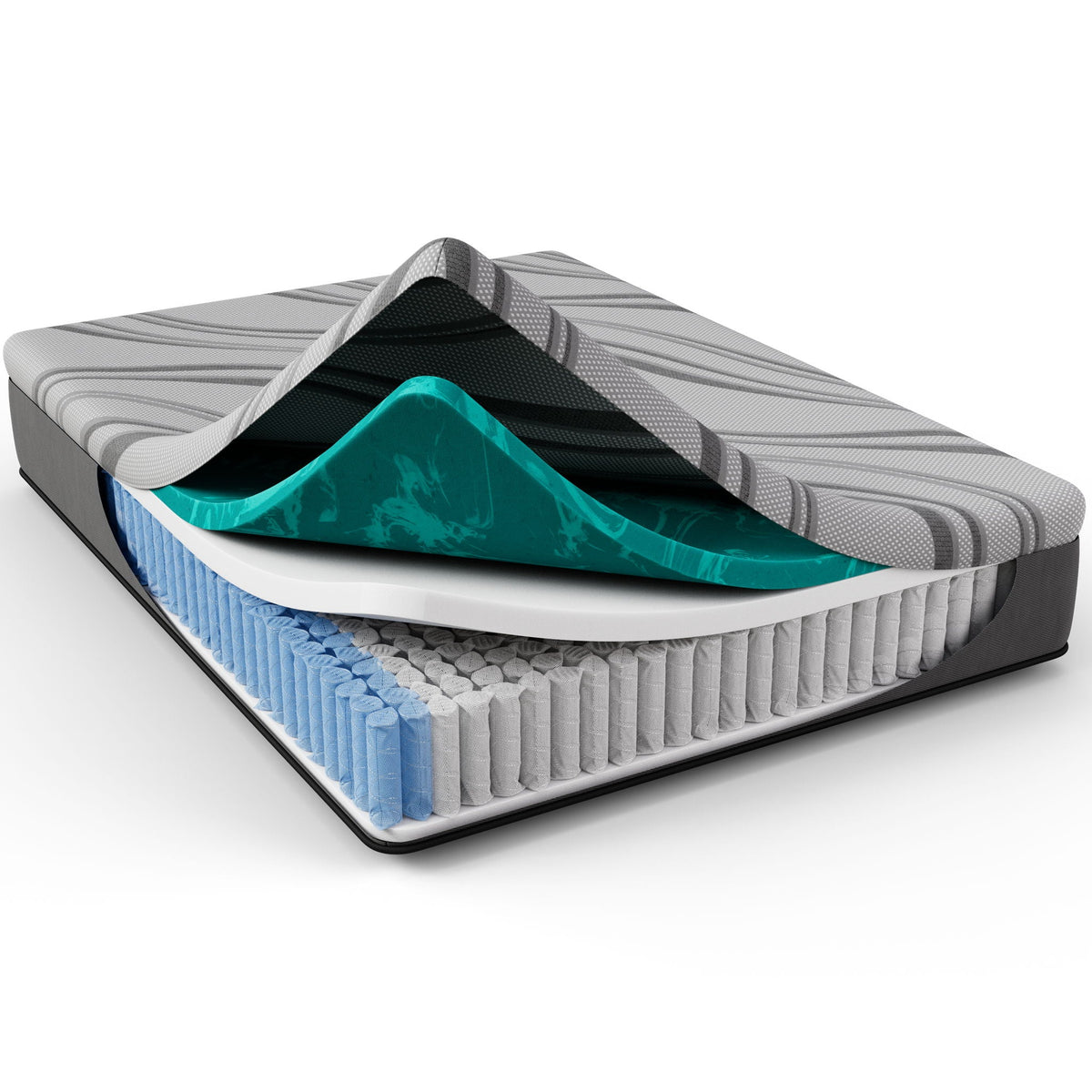 12" Pro Gel Hybrid Medium Mattress with Cooling Gel Memory Foam - Dark Gray, photo 7 of 8