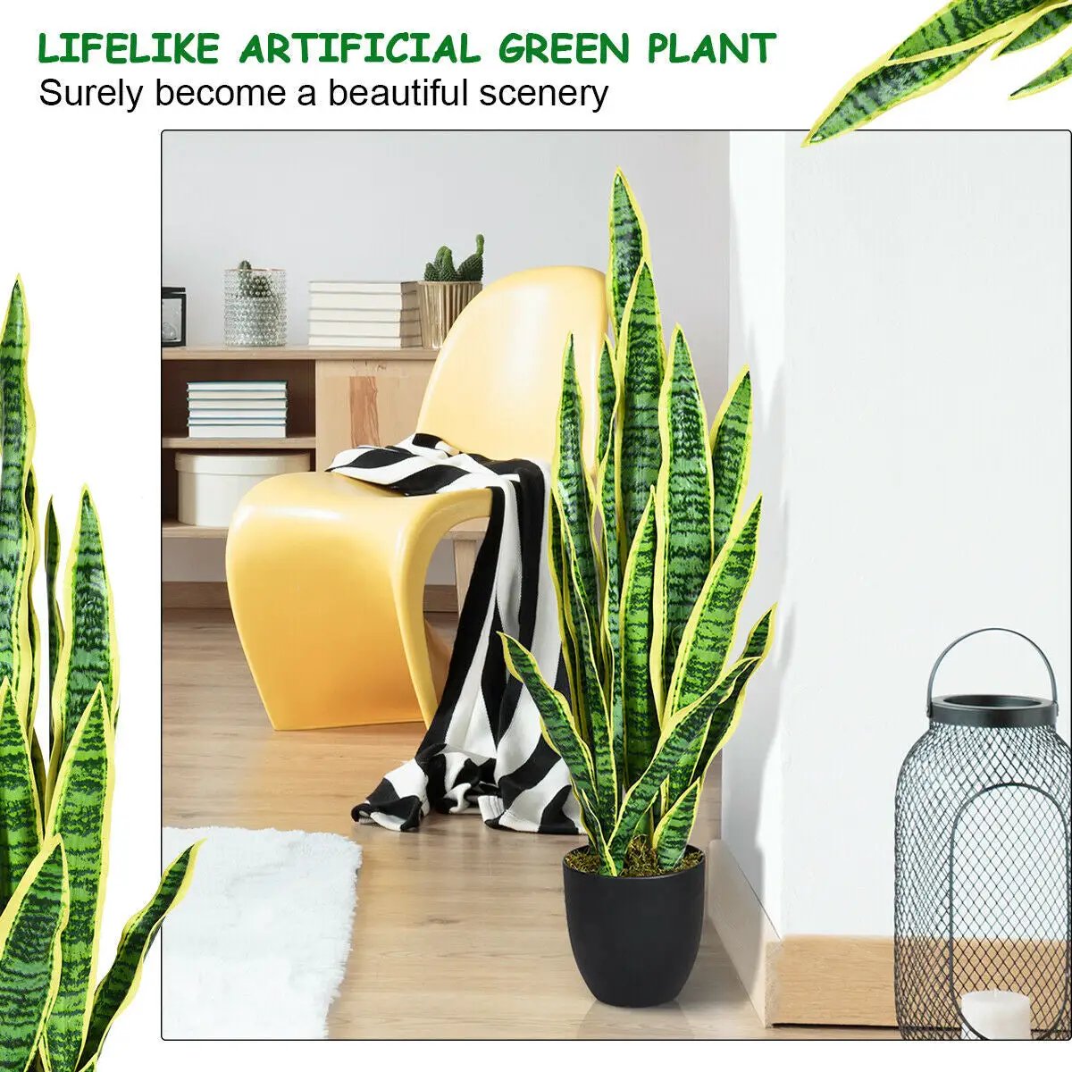 35.5 Inch Indoor-Outdoor Decoration Fake Artificial Snake Plant by DirectDeals