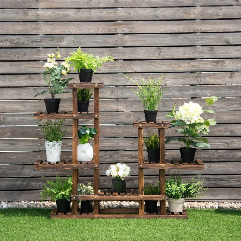 6 Tier Wooden Shelf Storage Plant Rack Stand by DirectDeals