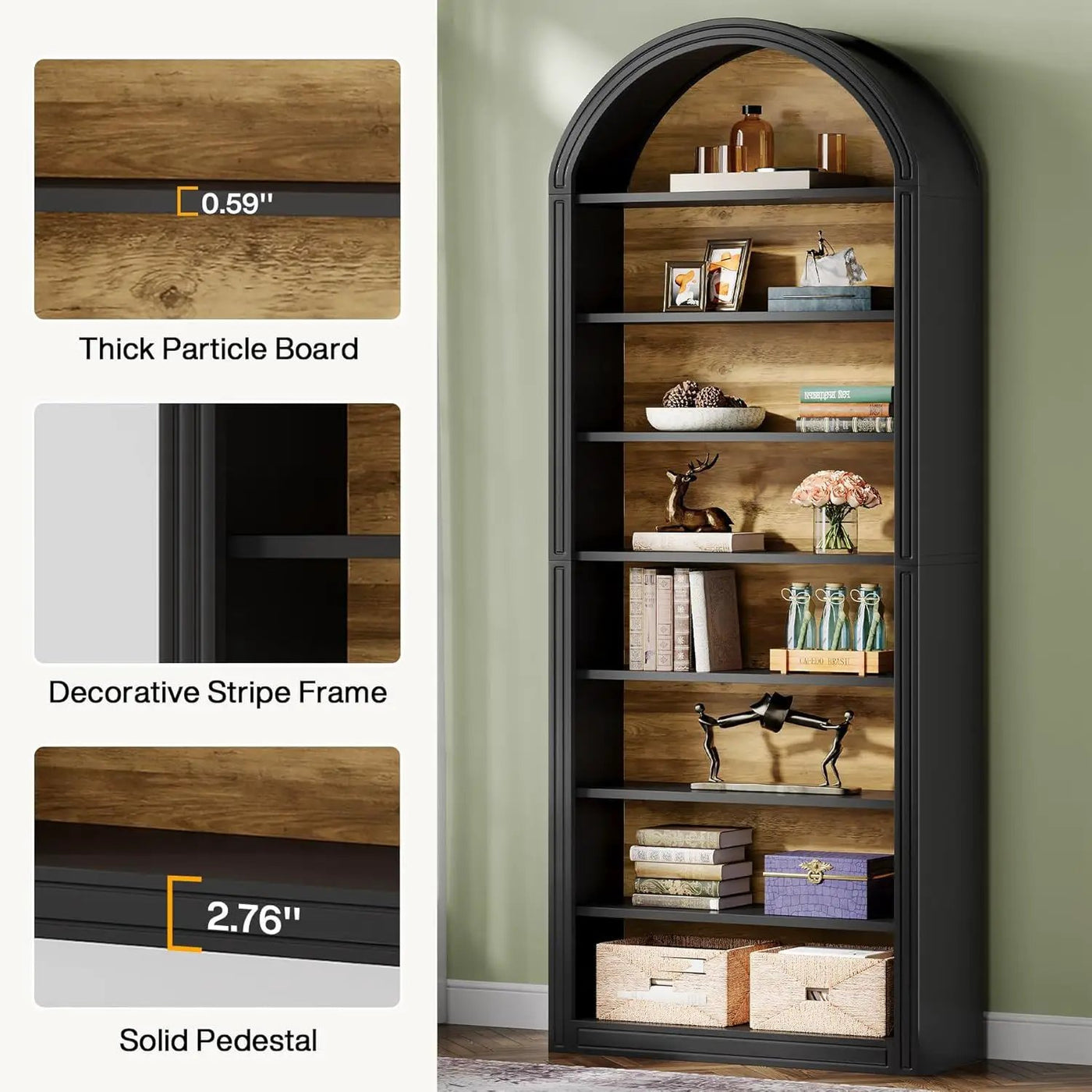 8 Tier Arched Open Display Shelving Unit For Living Room by HouseOfZazla