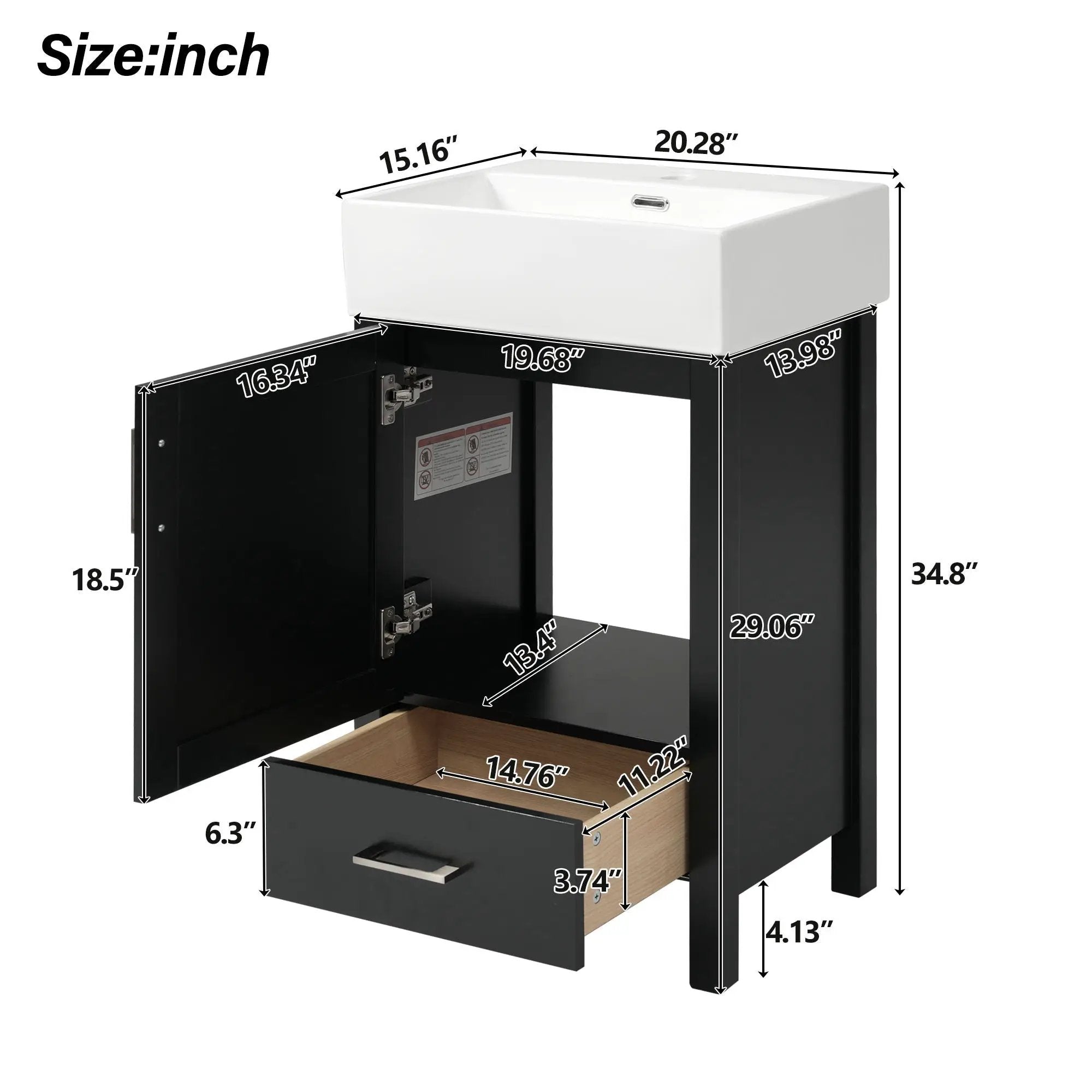 Bathroom Vanity With Sink, Frame And Drawer by HouseOfZazla